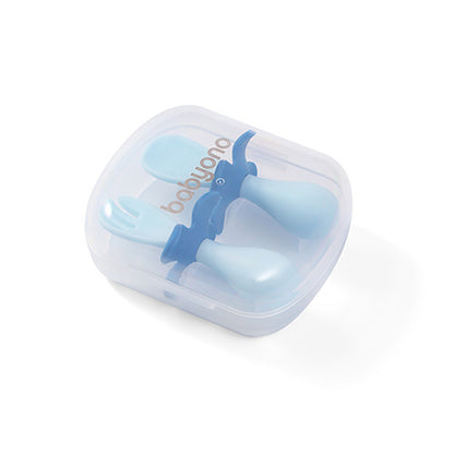 Set De Cubiertos Ergonomicos Para Bebé Con Estuche Navy_1
