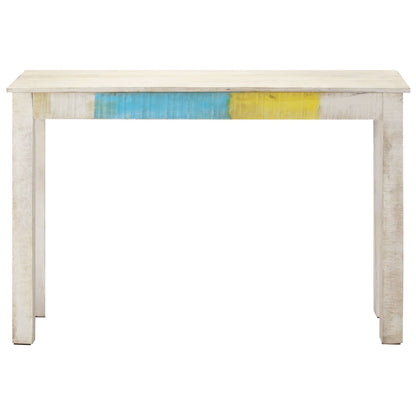 Mesa Consola De Madera De Mango Rugosa Blanca 115x35x77 Cm_0