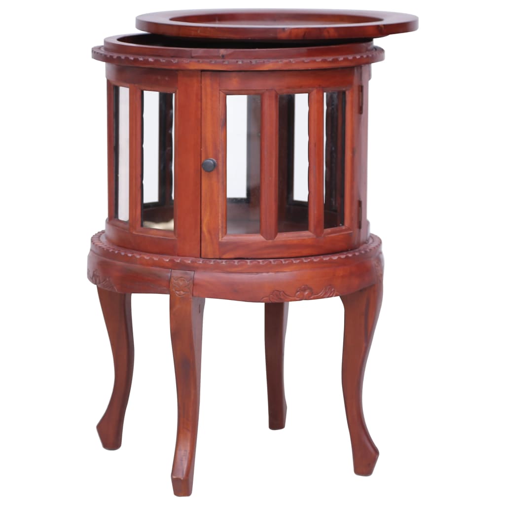 Armario Vitrina De Madera Maciza De Caoba Marrón 50x50x76 Cm_1