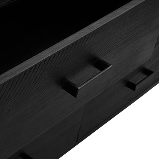 Aparador De Madera Maciza De Pino Negro 110x35x70 Cm / Vetonek_0