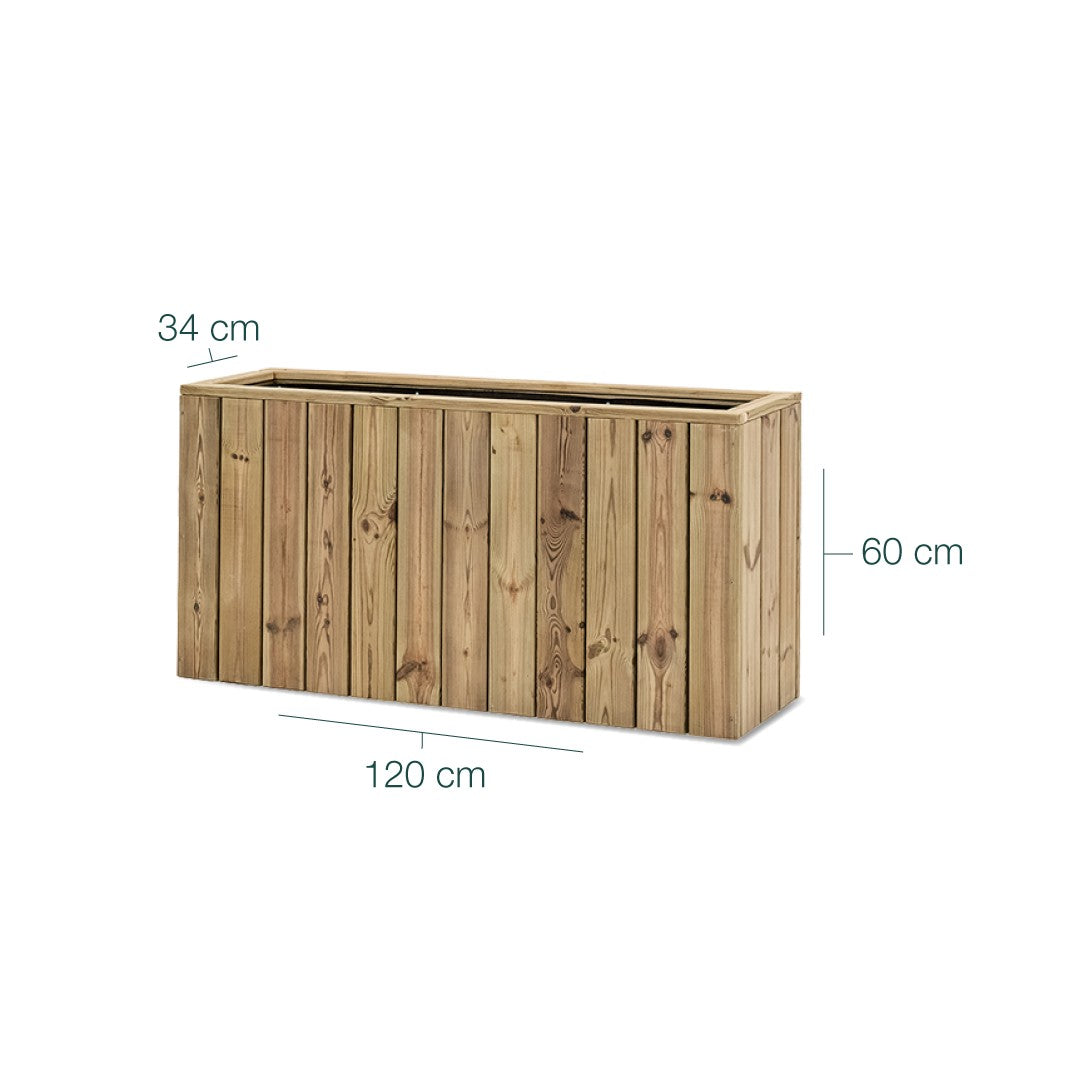 Jardinera De Madera Para Exterior 120x34x60 Cm Atrium Hortalia_5