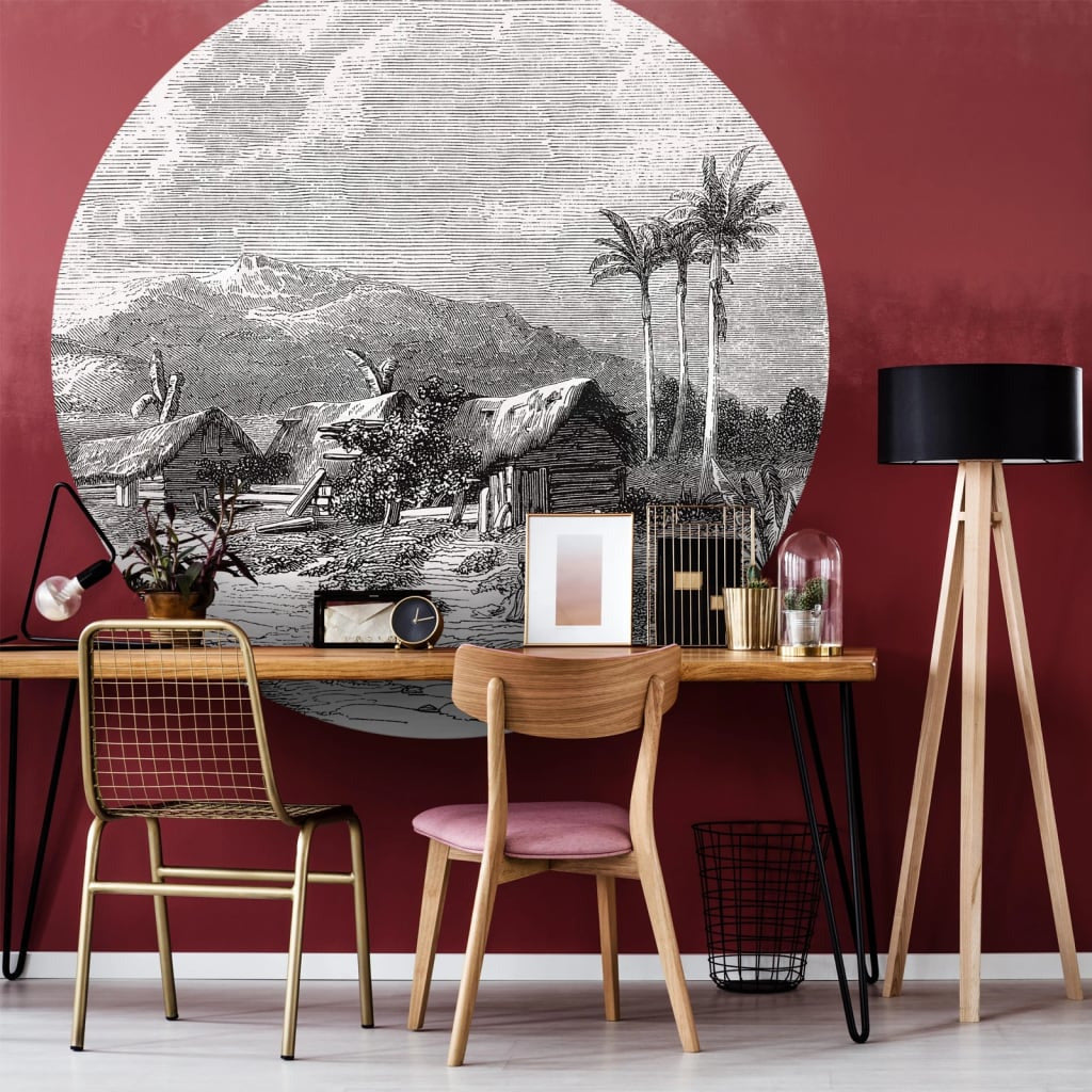 Wallart Círculo De Papel Pintado Landscape Of Guadeloupe 142,5 Cm_3