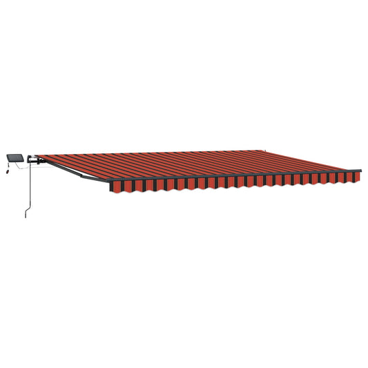 Toldo Retráctil Naranja Y Marrón 500 X 300 Cm Tela Y Aluminio_0