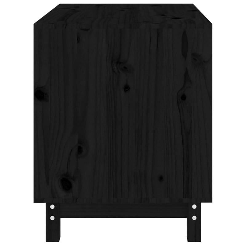 Caseta Para Perros Negra 70x50x62 Cm Madera Maciza De Pino_5