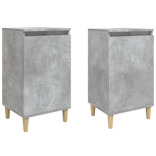 Mesitas De Noche 2 Uds Madera Gris Hormigón 40x35x70 Cm_0