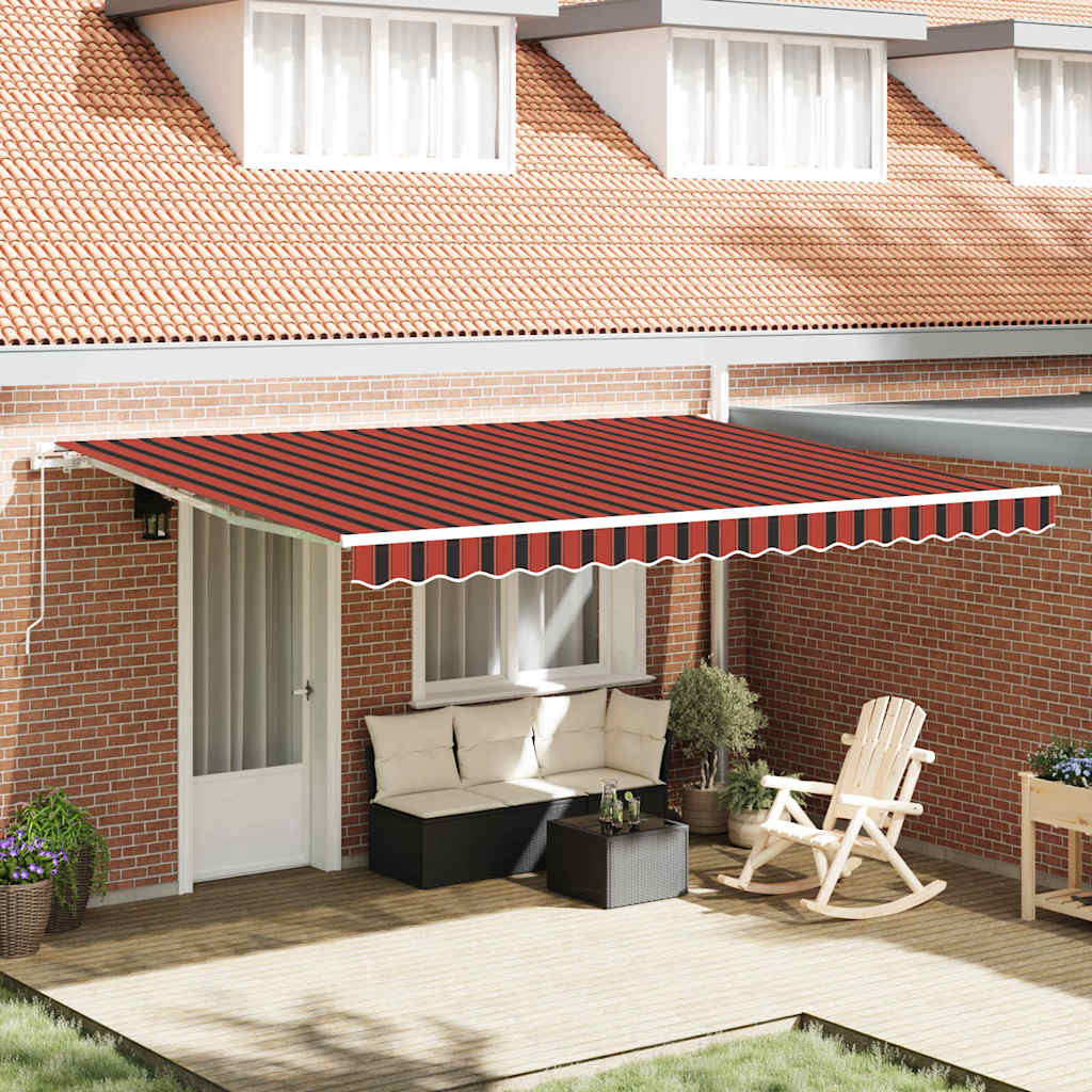 Toldo Retráctil Naranja Y Marrón 450 X 300 X 165 Cm_1