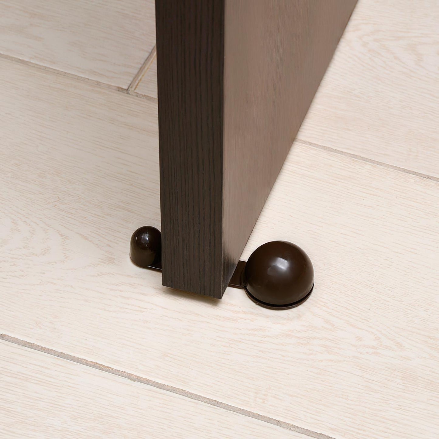 Tope Puerta Adhesivo Con Retenedor Marrón