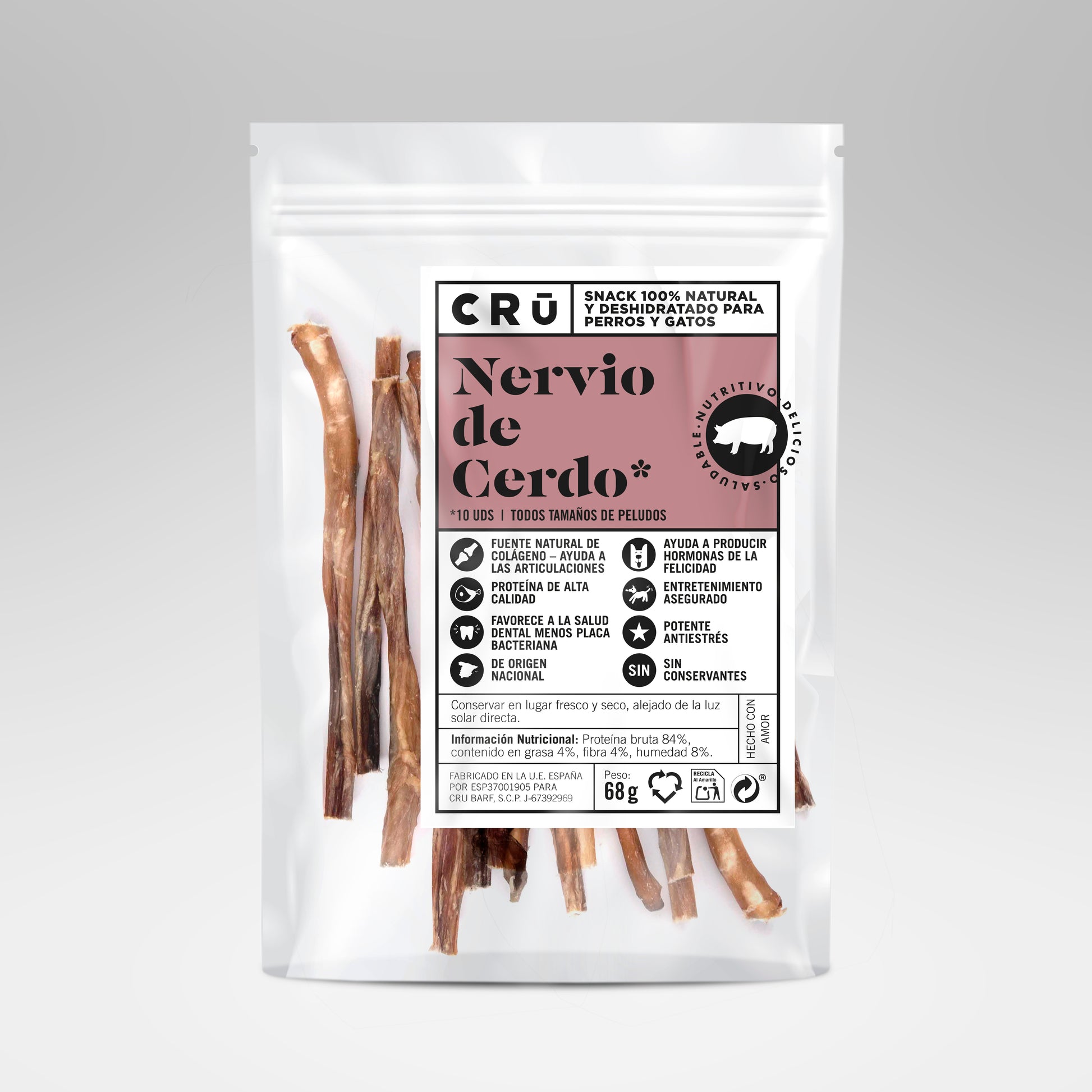 Nervio De Cerdo Deshidratado - Snack 100% Natural Para Perro
