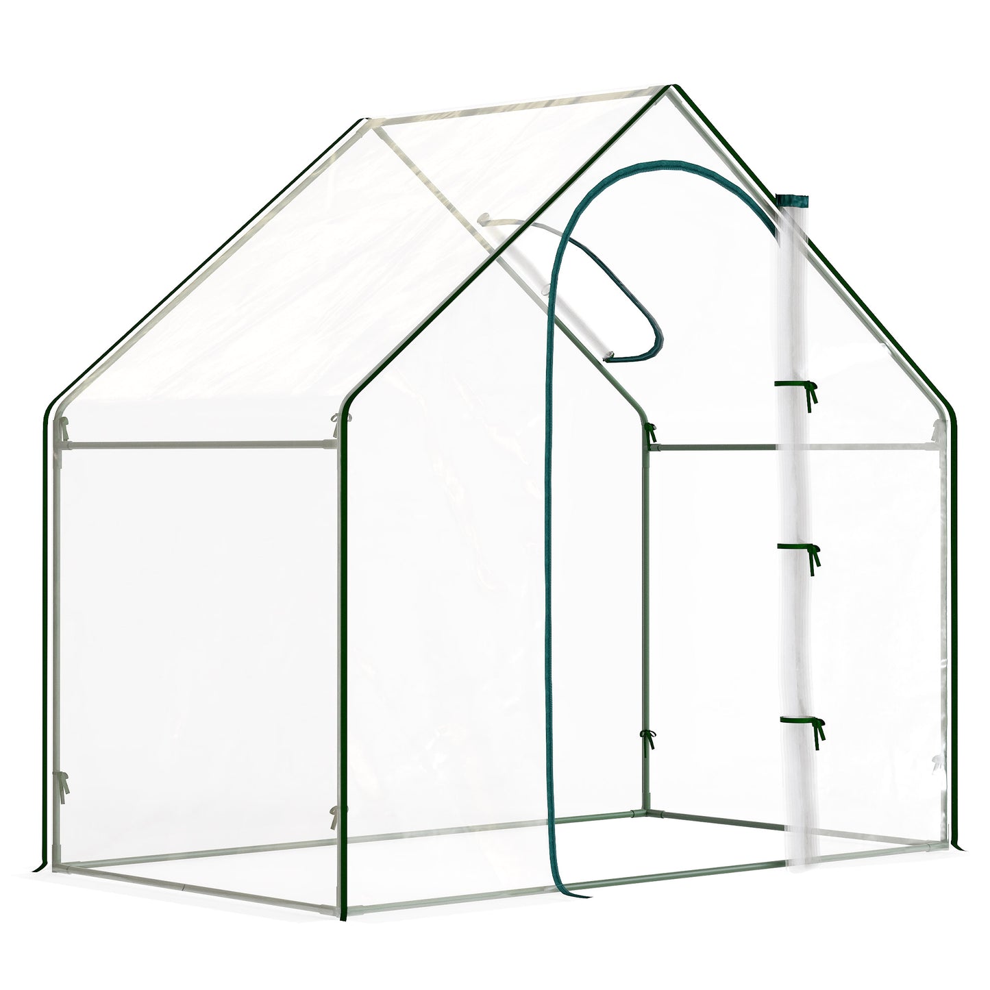 Outsunny Invernadero Pequeño Con Puerta Con Cremallera 180x100x168 Cm Verde_0