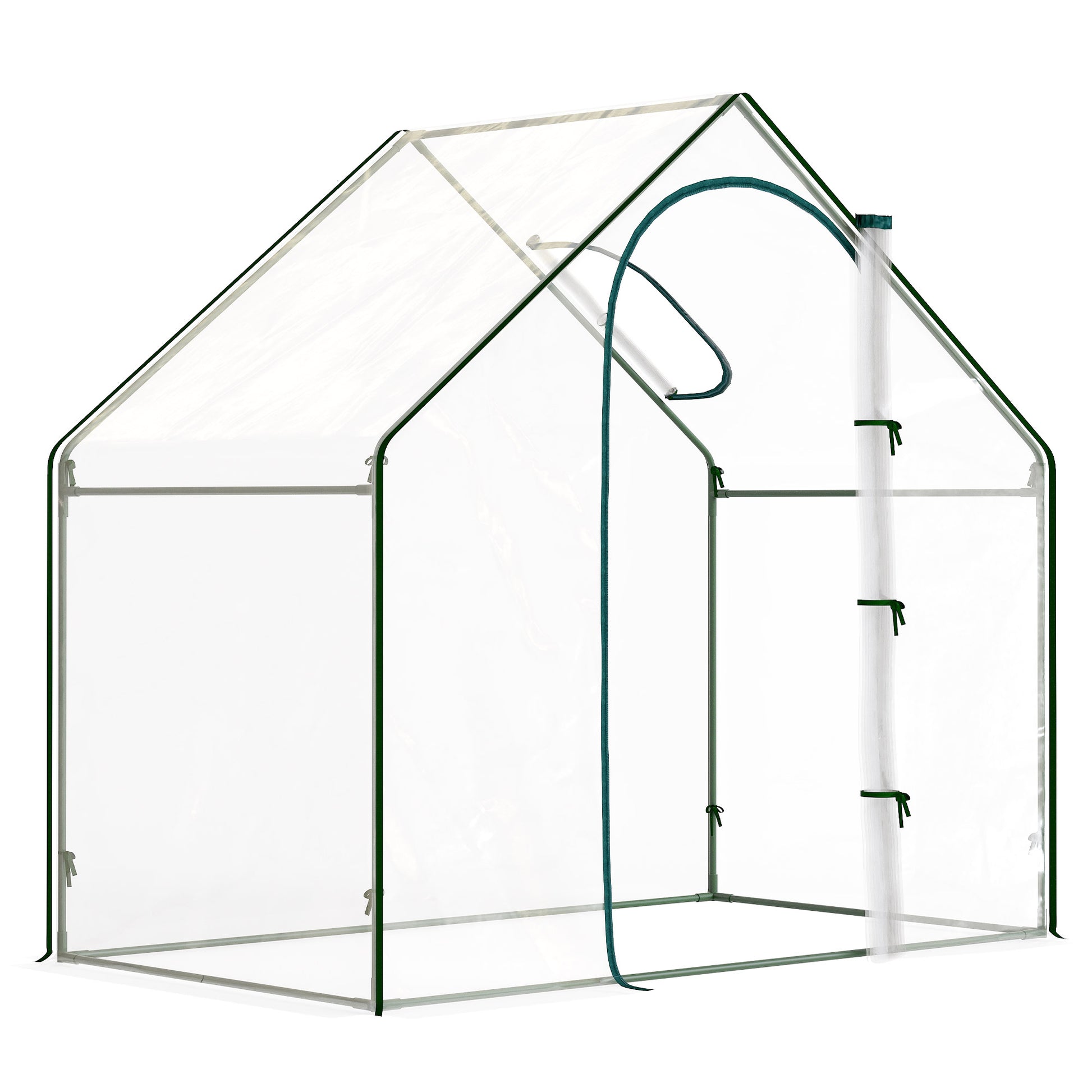 Outsunny Invernadero Pequeño Con Puerta Con Cremallera 180x100x168 Cm Verde_0