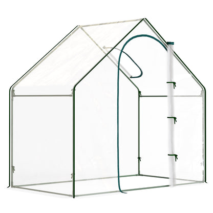 Outsunny Invernadero Pequeño Con Puerta Con Cremallera 180x100x168 Cm Verde_0