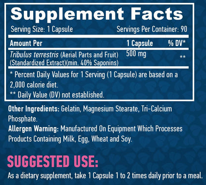 Tribulus Terrestris 500mg - 90 Cápsulas - Tribulus - Haya Labs_5