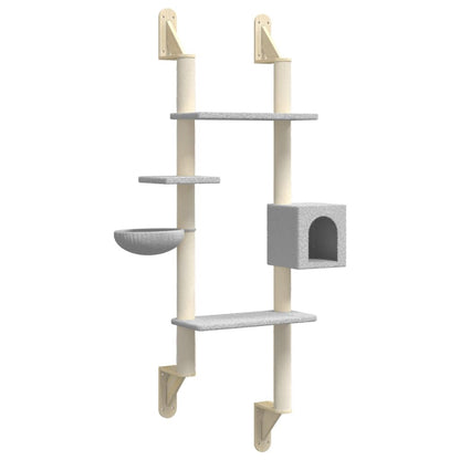 Vidaxl Árbol Rascador Para Gatos De Pared Gris Claro 180 Cm_0