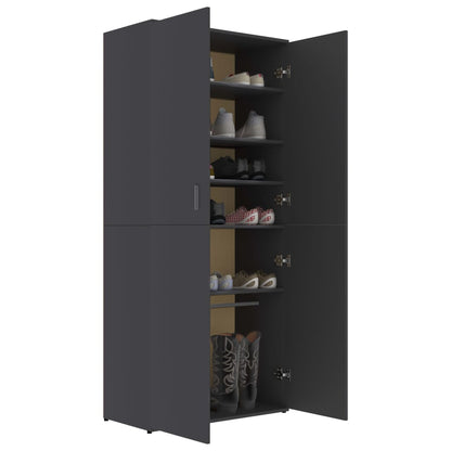 Vidaxl Mueble Zapatero De Madera Contrachapada Gris 80x39x178 Cm_4