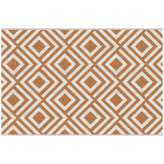 Outsunny Alfombra Exterior Reversible 182x274cm Para Terraza Balcón Patio Rojo_0