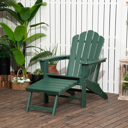 Outsunny Silla Adirondack Con Reposapiés Reposabrazos Respaldo Alto 78x135x95 Cm_1