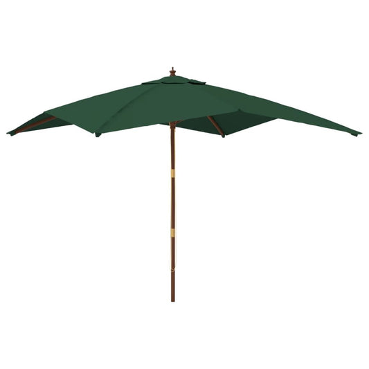 Vidaxl Sombrilla De Jardín Con Poste De Madera Verde 300x300x273 Cm_0