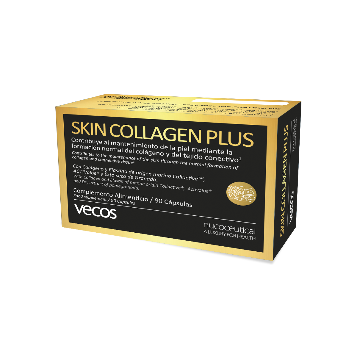 Skin Collagen Plus Vecos 90 Cápsulas | Piel Elástica, Sin Arrugas E Hidratada | Colágeno Y Elastina_0