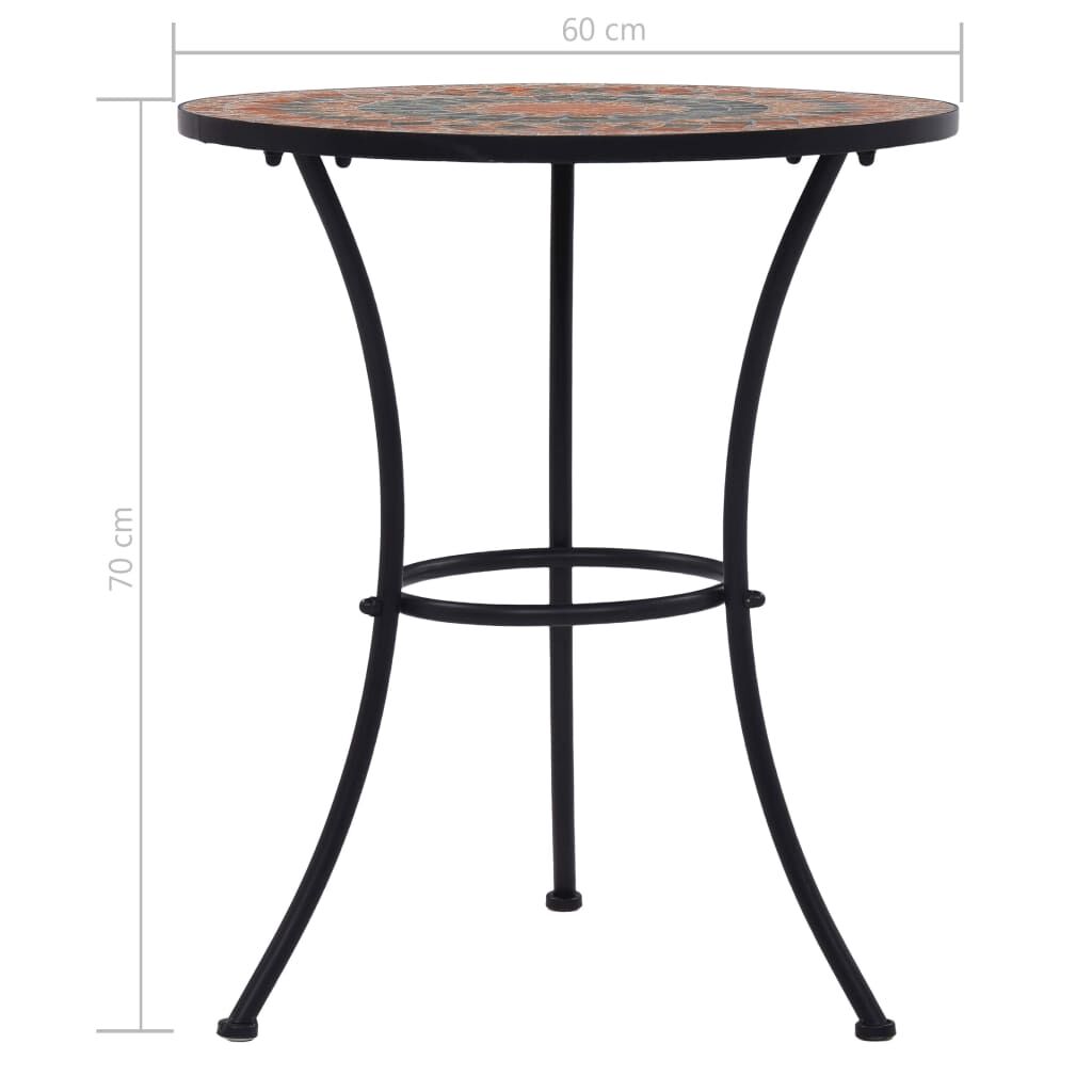 Vidaxl Set Mesa Y Sillas Bistró 3 Piezas Mosaico Cerámica Naranja/gris_2