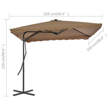 Vidaxl Sombrilla De Jardín Con Palo De Acero Taupe 250x250 Cm_2