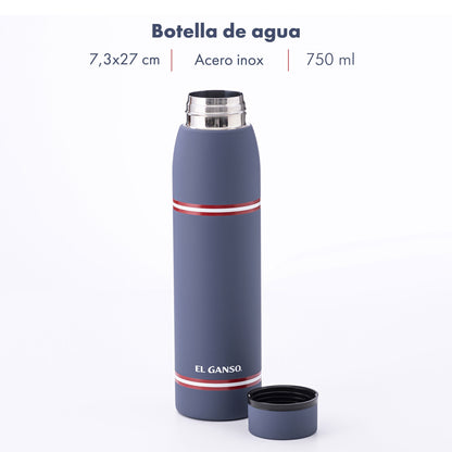 Botella De Agua 750ml En Acero Inoxidable Azul El Ganso