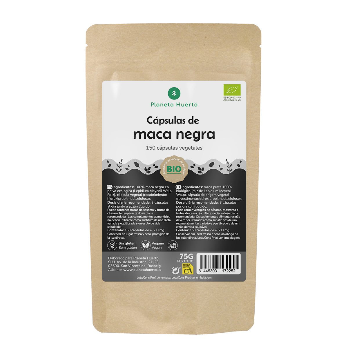 Maca Negra BIO Planeta Huerto 150 cápsulas