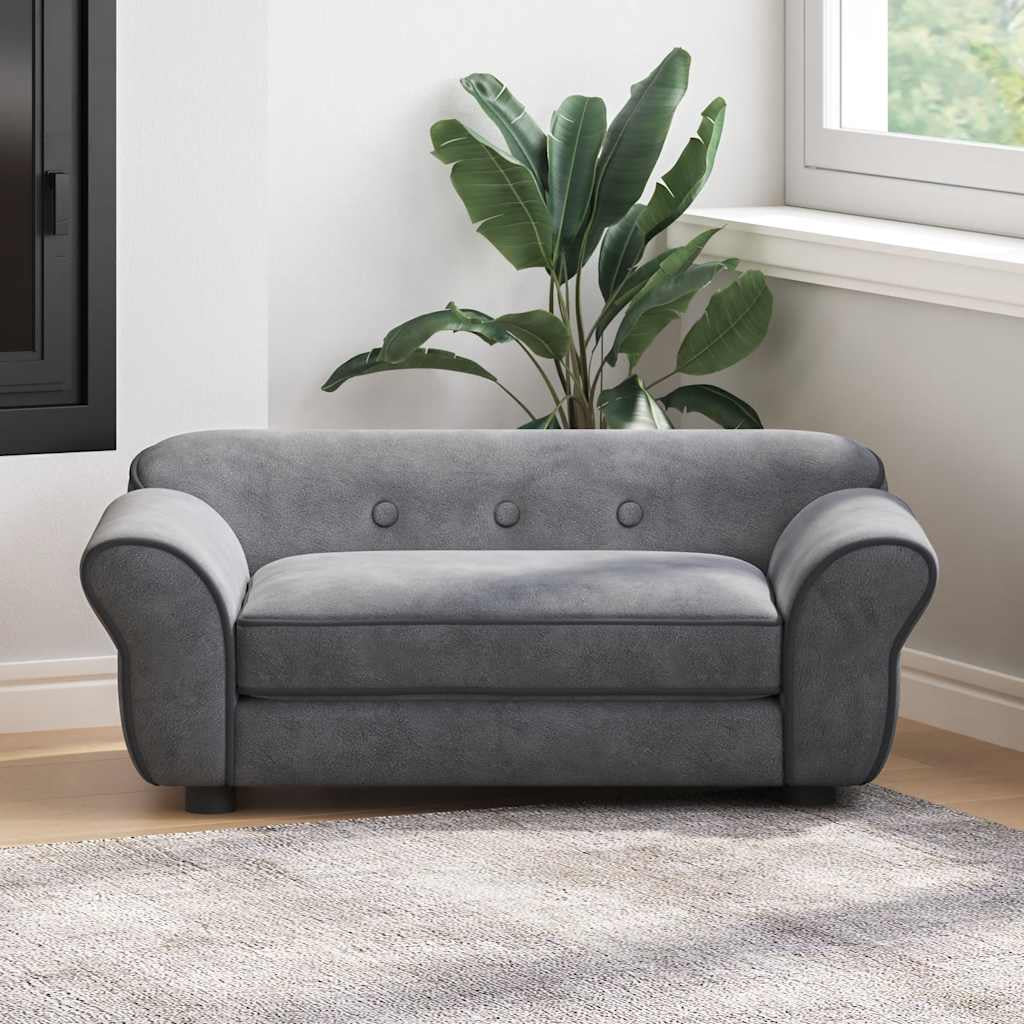 Vidaxl Sofá Para Perros Felpa Gris Oscuro 72x45x30 Cm_1