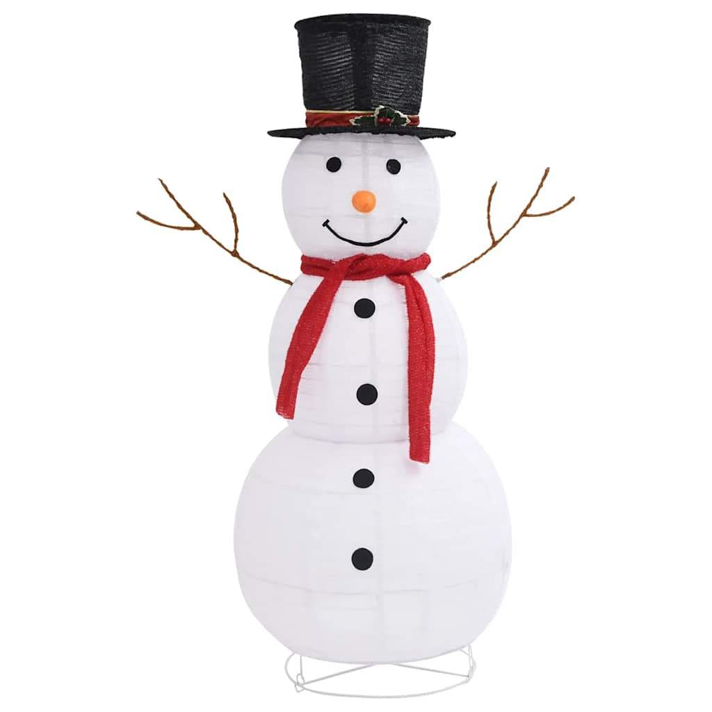 Vidaxl Muñeco De Nieve De Navidad Con Luces Led Tela Lujosa 120 Cm_0