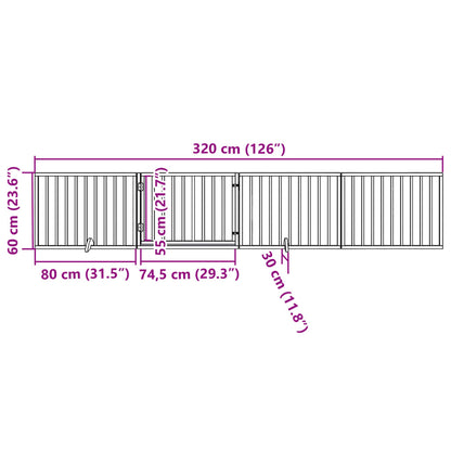 Vidaxl Puerta Para Perros Con Puerta Plegable De 4 Paneles, 320 Cm, Madera De Álamo_2