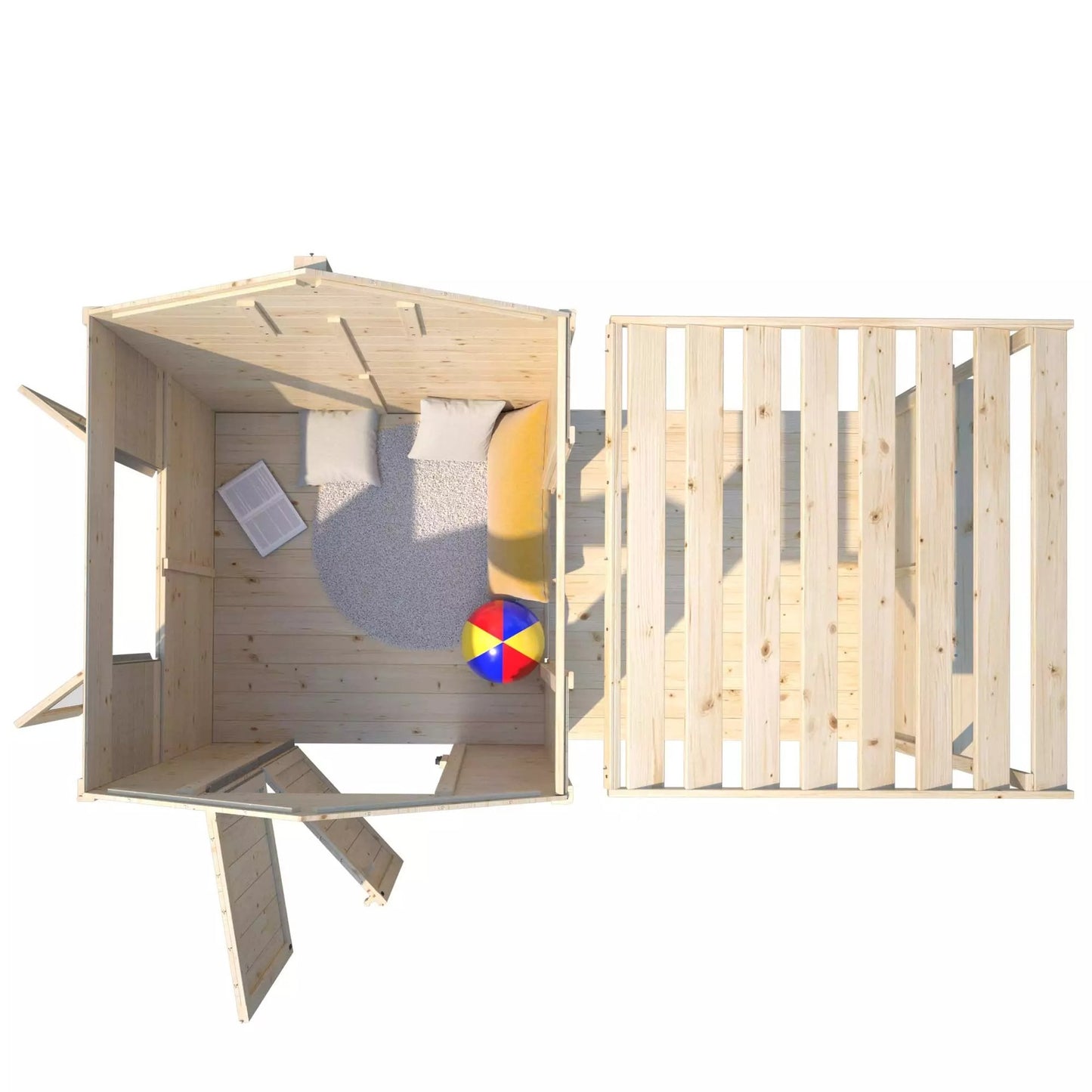 Casita infantil de madera con porche Eugenie Soulet