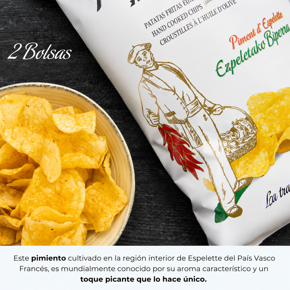 Patatas Fritas Artesanas | Pack 6 Bolsas Patatas Fritas Con Aove | 2x100g Trufa + 2x140g Ajo + 2x140g Pimentón_3