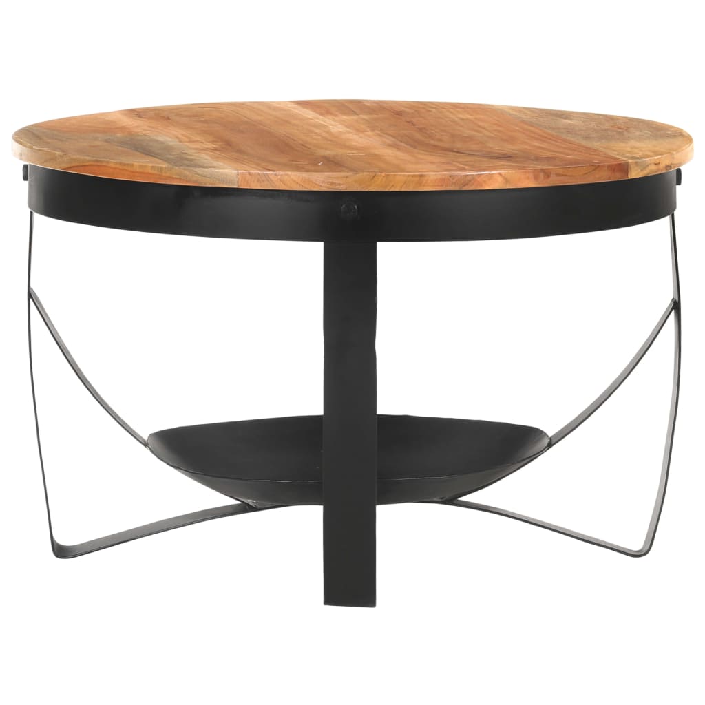 Mesa De Centro De Madera Maciza De Acacia Ø68x43 Cm_0