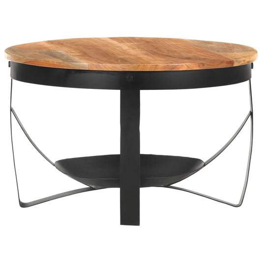Mesa De Centro De Madera Maciza De Acacia Ø68x43 Cm_0