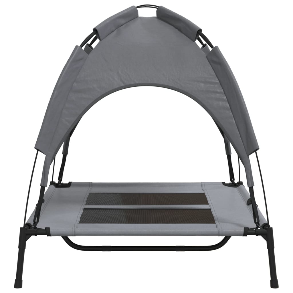 Cama Para Perros Con Dosel Antracita Tela Oxford Y Acero / Vetonek_0