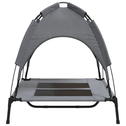 Cama Para Perros Con Dosel Antracita Tela Oxford Y Acero / Vetonek_0