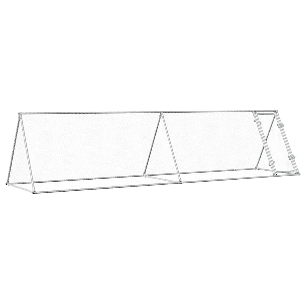 Vidaxl Jaula Para Gallinas Acero Galvanizado Plateado 400x105x91 Cm_0
