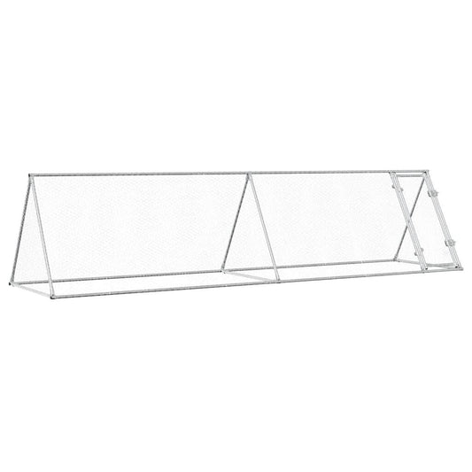 Vidaxl Jaula Para Gallinas Acero Galvanizado Plateado 400x105x91 Cm_0