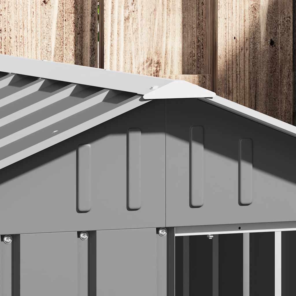 Casa Para Perros Acero Galvanizado Gris 116,5x153x81,5 Cm_3