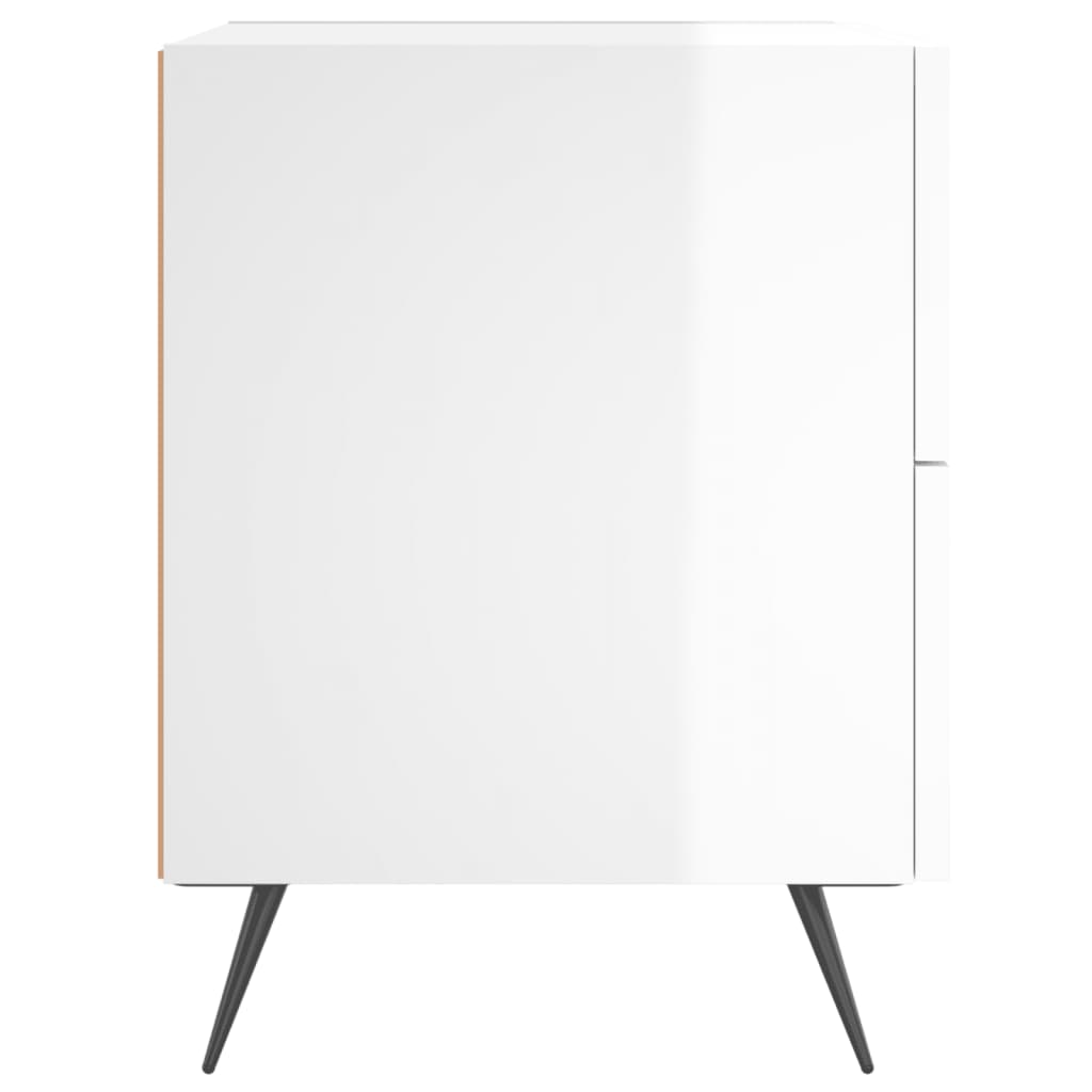 Mesita De Noche Madera De Ingeniería Blanco Brillo 40x35x47,5cm_3