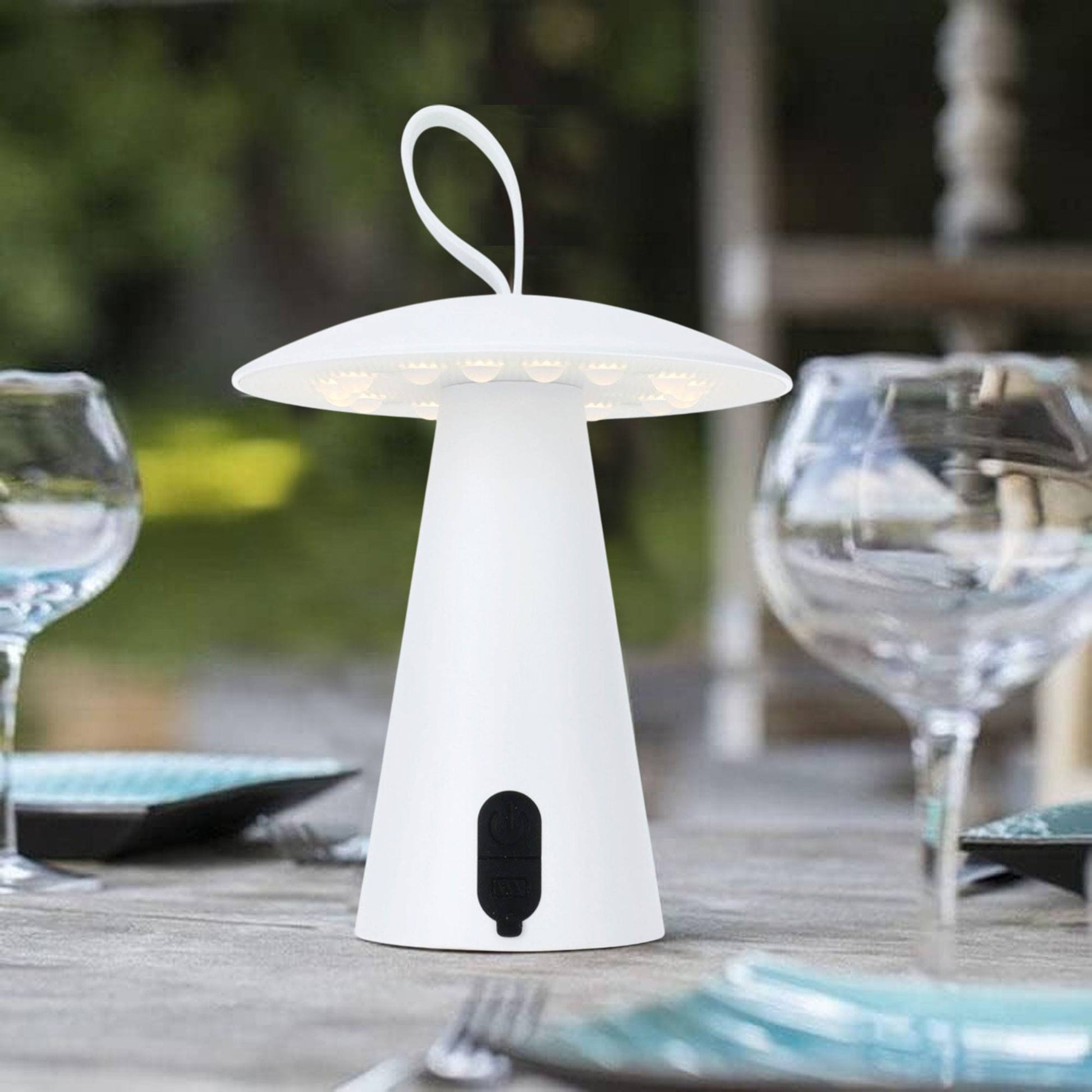 Well Home Lampara Sobremesa Recargable Blanca Ø15x17cm