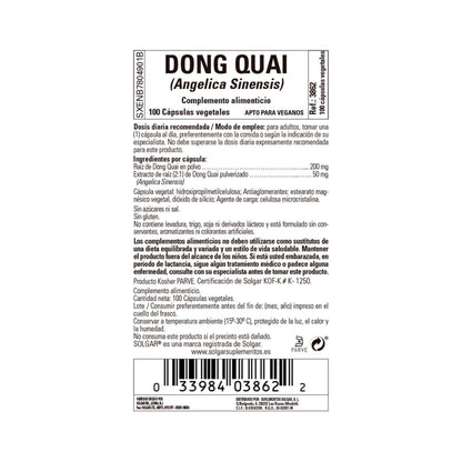 Dong Quai (Angelica sinensis), 100 cápsulas vegetales