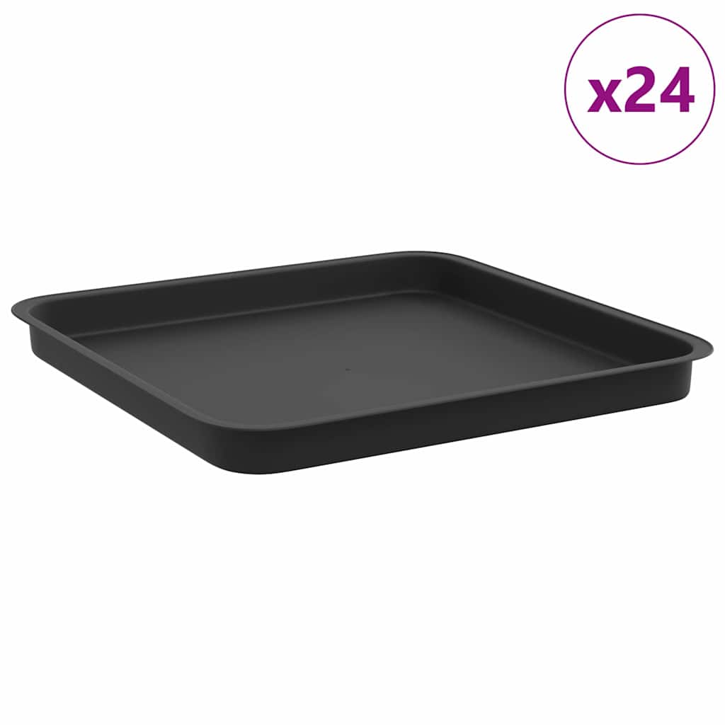 Bandeja Cuadrada Para Flores 24 Pcs Negro 36 X 36 X 2.5 Cm_0