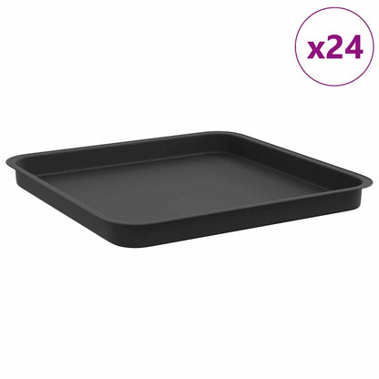 Bandeja Cuadrada Para Flores 24 Pcs Negro 36 X 36 X 2.5 Cm_0