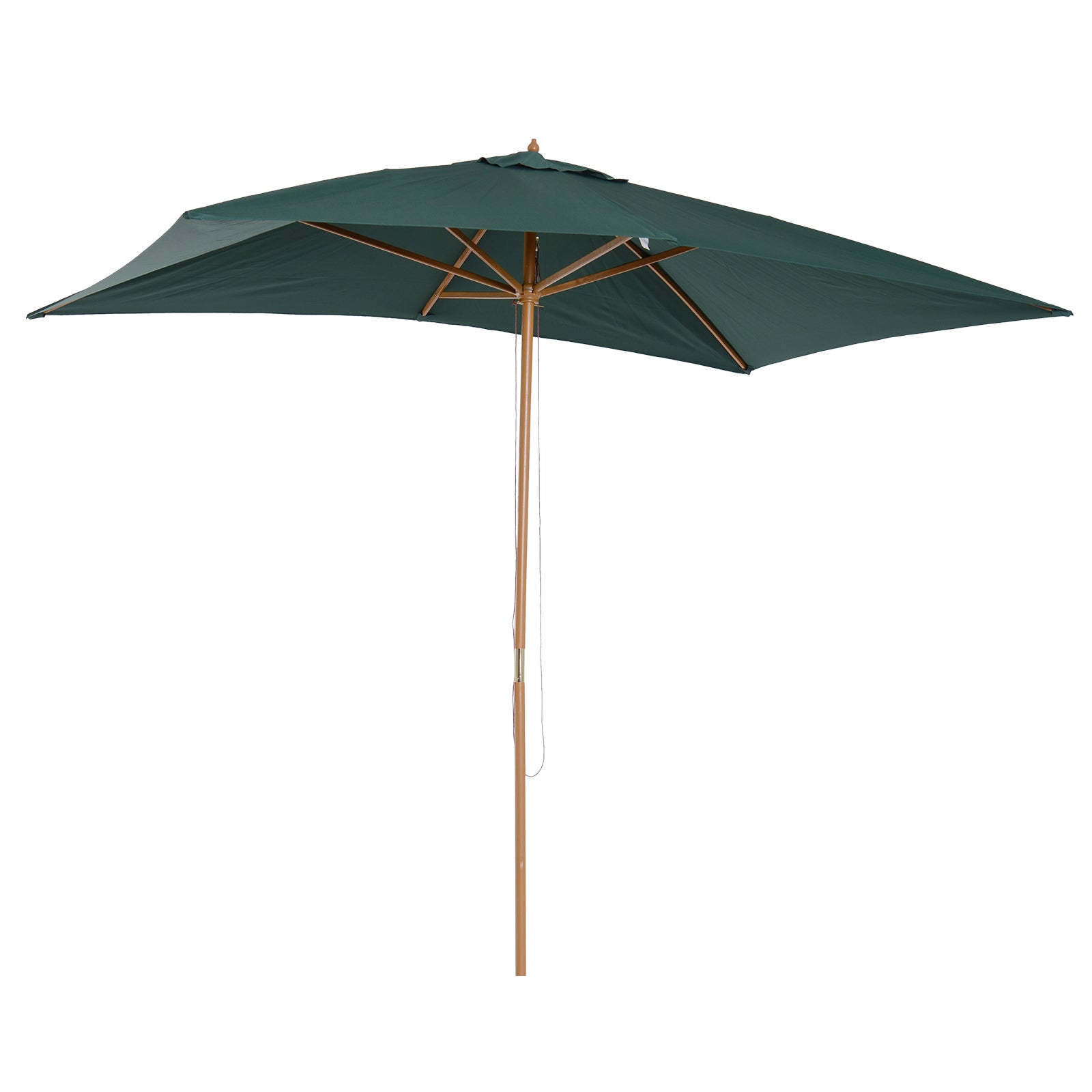 Outsunny Sombrilla Parasol 3x2x2,55m Jardín Terraza Poliéster 180g/m² Y Madera_0
