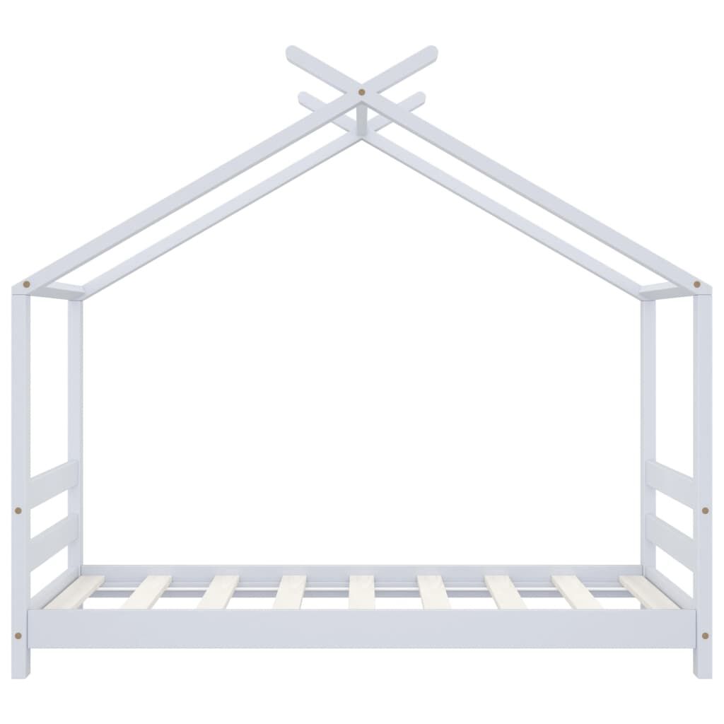 Vidaxl Estructura De Cama Infantil Madera Maciza Pino Blanco 70x140 Cm_3