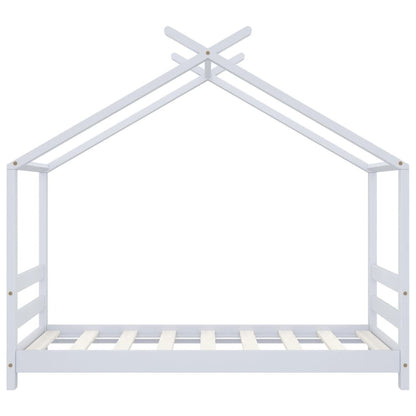 Vidaxl Estructura De Cama Infantil Madera Maciza Pino Blanco 70x140 Cm_3
