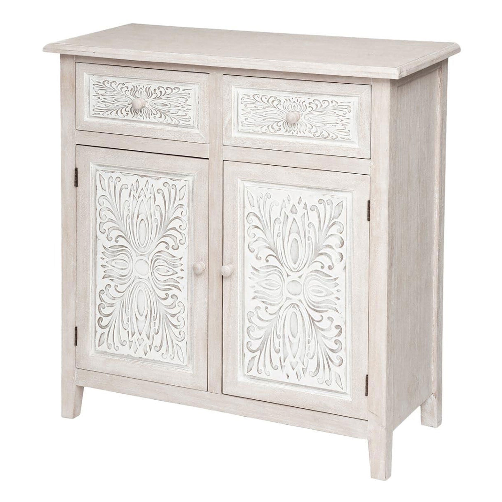 Wellhome Aparador 2 Puertas Práctico Madera Blanca