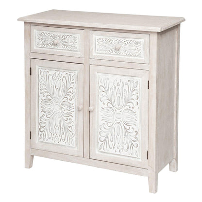 Wellhome Aparador 2 Puertas Práctico Madera Blanca_0