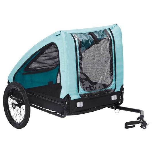 Vidaxl Remolque De Bicicleta Para Mascotas Azul Y Negro_0