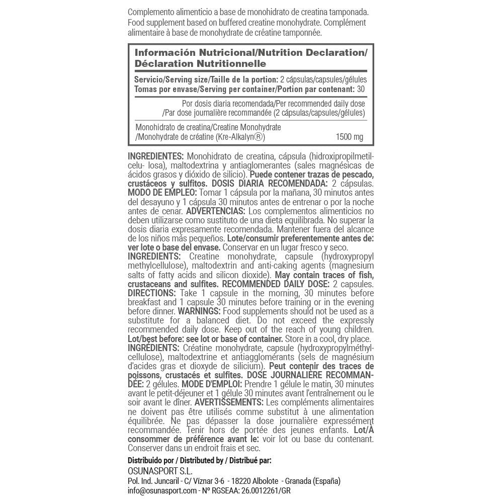 Creatina Kre-alkalyn® 1500mg - 60 Cápsulas Vegetales - Aumenta La Fuerza - Masmusculo_4